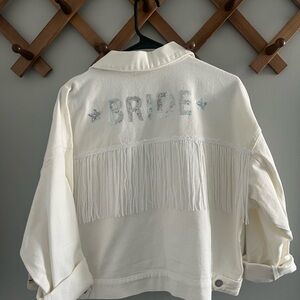 White Fringe Bride Jacket